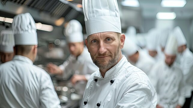 Head Chef with a team of chefs, culinary concept
