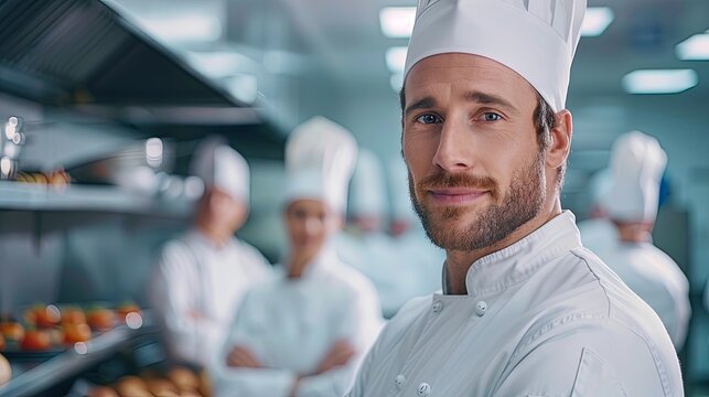 Head Chef with a team of chefs, culinary concept