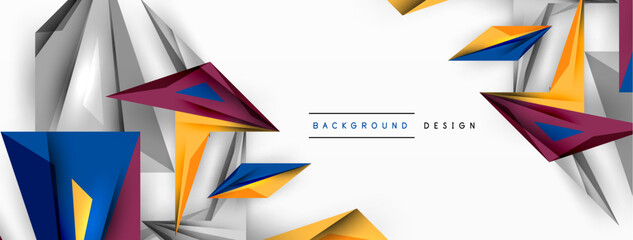 Minimal geometric abstract background. Low poly dynamic triangle design. Trendy techno business template for wallpaper, banner, background or landing