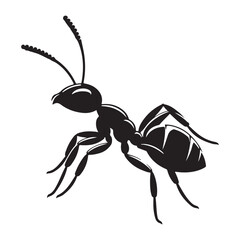 Ant full black silhouette vector art illustration, silhouette design, animal sign and symbol