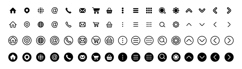 Icon set for website. vector icons for online stores. set of icons in the trendy line style. Business, e-commerce, Big set Icons collection. Vector illustration