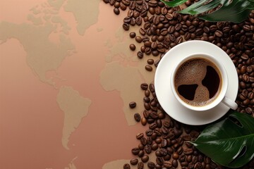 Naklejka premium Coffee Day background, Exploring the Origins and Growth of Coffee Day: A Historical Perspective, Coffee Day, From Founding Story to Global Impact