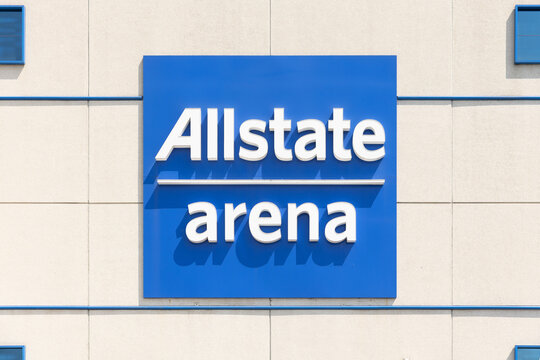 Rosemont, IL, USA - June 21, 2024: Allstate Arena is a multi-purpose venue in the Chicago suburbs with a capacity of 18,500 and home to the Chicago Wolves hockey team.	