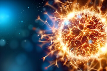 Fototapeta premium Abstract glowing light effect with abstract fireworks background, with a close-up of an electric cell