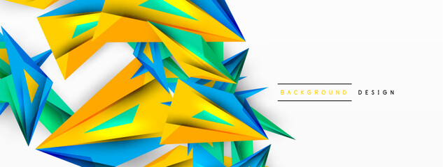 Minimal geometric abstract background. Low poly dynamic triangle design. Trendy techno business template for wallpaper, banner, background or landing