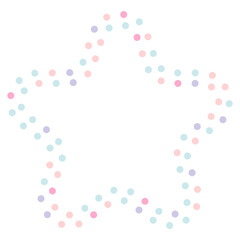 Pastel colorful star line dots. Vector illustration.	