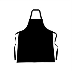 Black apron vector silhouette isolated on white background. Apron icon vector illustration design.