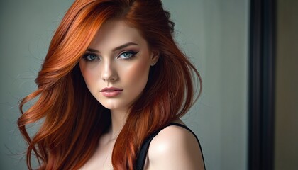 Fototapeta premium Enigmatic Beauty: A Portrait of Grace and Elegance