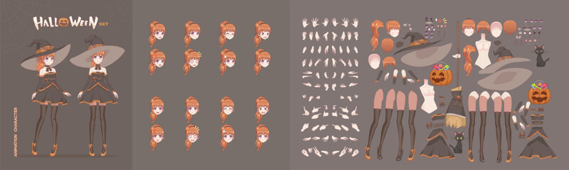 Obraz premium Anime manga girl cartoon characters for animation