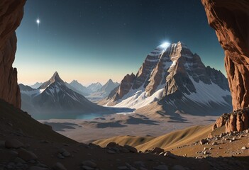Naklejka premium Journey Through Heaven's Landscape