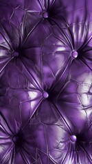 Fototapeta premium Close-up of tufted purple leather texture, detailed pattern. Luxurious upholstery concept