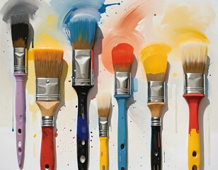 brushes and paint