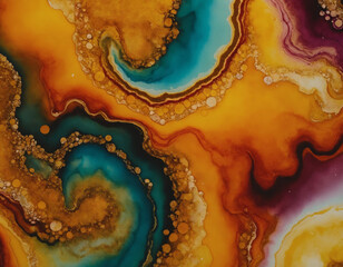 Fototapeta premium Abstract Organic Patterns with Warm and Cool Tones