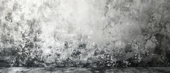 Textured gray and white concrete wall is background for interior design.