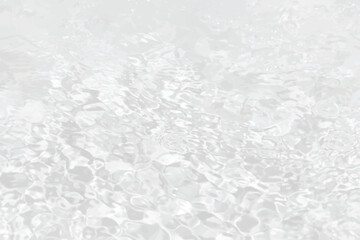 White water with ripples on the surface. Defocus blurred transparent white colored clear calm water surface texture with splashes and bubbles. Water waves with shining pattern texture background.