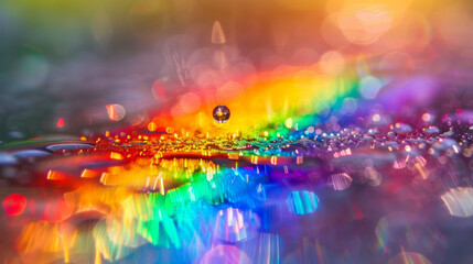 Shimmering rainbows are made of light. They can be seen through lenses, like in a camera. If you drop something like a snake, it will make a rainbow effect on a white backdrop.