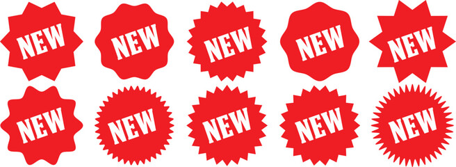 Collection of NEW feature or product badge flat icon for apps and websites.eps10