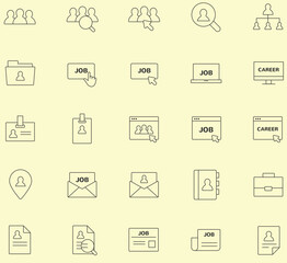 Set of vector line icons of Jobs and Careers for modern concepts, web and apps.