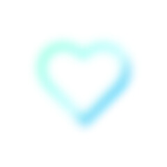 Pink heart with gradient and blur effect, Y2K shape. Love element with abstract lines and aura. Aesthetic design for poster and sticker. Flat vector illustration isolated on white background.