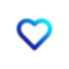 Pink heart with gradient and blur effect, Y2K shape. Love element with abstract lines and aura. Aesthetic design for poster and sticker. Flat vector illustration isolated on white background.