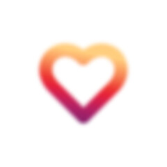 Pink heart with gradient and blur effect, Y2K shape. Love element with abstract lines and aura. Aesthetic design for poster and sticker. Flat vector illustration isolated on white background.