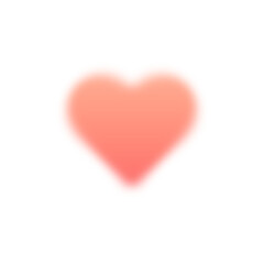 Pink heart with gradient and blur effect, Y2K shape. Love element with abstract lines and aura. Aesthetic design for poster and sticker. Flat vector illustration isolated on white background.