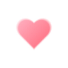 Pink heart with gradient and blur effect, Y2K shape. Love element with abstract lines and aura. Aesthetic design for poster and sticker. Flat vector illustration isolated on white background.