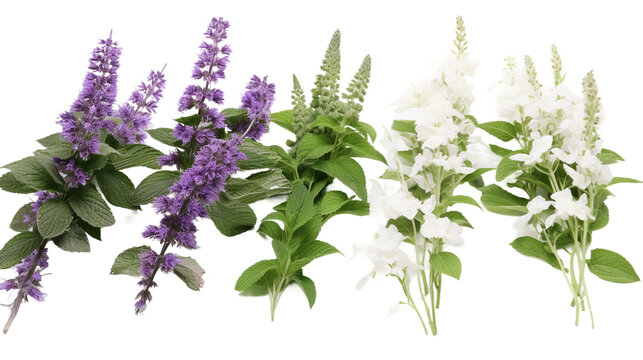 Nepeta Cataria Herbal Plant on White Background for Alternative Medicine and Pet Care | Detailed Botanical Closeup for Health and Wellness