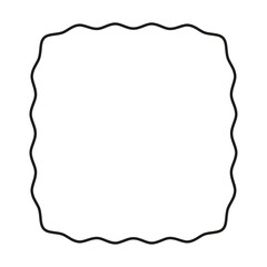 Fototapeta premium Wavy edge frames scalloped borders , rectangle and square box. Squiggle waves border. Flat vector illustration isolated on white background.