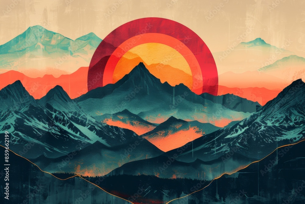 Wall mural Abstract Mountain Landscape