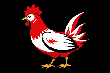 red star chicken vector illustration