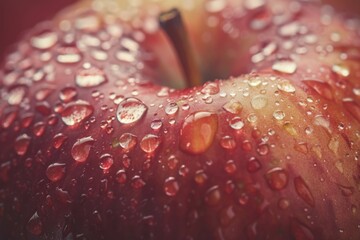 Raindrop Covered Apple Close-up