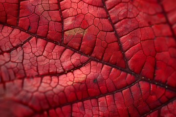 Obraz premium Closeup of Red Leaf Veins