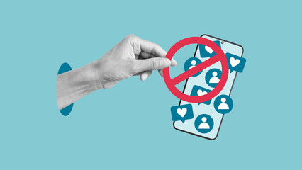 No social media - decision to stay away from social media. Not allow sign on social media icons
