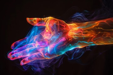 Abstract Neon Hand