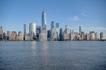 Obraz premium New York city, United States. New York city skyline in Midtown Manhattan. USA, NYC, NY, Manhattan. American big city. Lower Manhattan skyline. New York from Jersey city. I love New York.