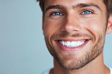 Obraz premium Smiling Man with Blue Eyes