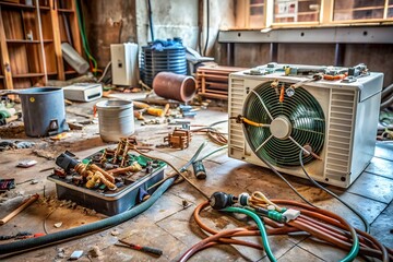 A Messy Room Filled With Old Junk And Debris