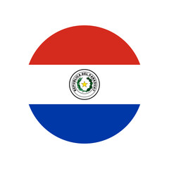 Round Paraguay flag icon