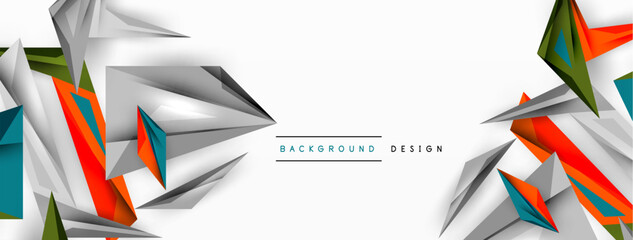 Minimal geometric abstract background. Low poly dynamic triangle design. Trendy techno business template for wallpaper, banner, background or landing