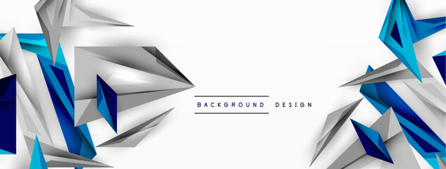 Fototapeta premium Minimal geometric abstract background. Low poly dynamic triangle design. Trendy techno business template for wallpaper, banner, background or landing