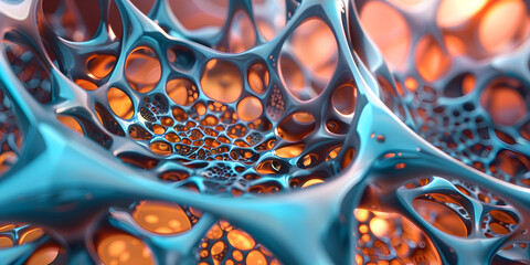 Abstract interconnected 3D structures.


