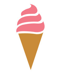Ice cream clip art design on plain white transparent isolated background for sign, decal, card, shirt, hoodie, sweatshirt, apparel, tag, mug, icon, poster or badge