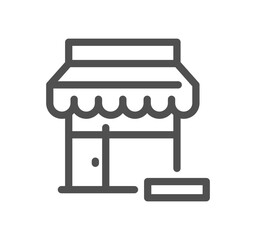 Shop management related icon outline and linear vector.	
