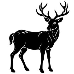 Fototapeta premium buck-silhouette-on-white-background 