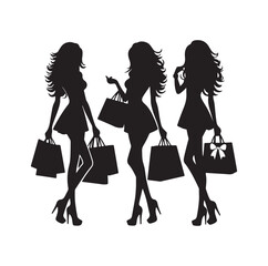 Shopping Girl style illustration silhouette 