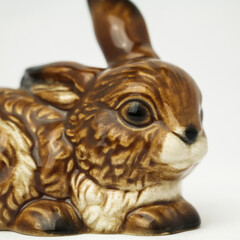 Porcelain Figurine of a Rabbit - German Manufactory Collectible. High quality photo