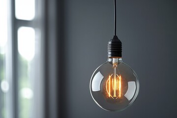 Hanging Light Bulb with Soft Glow