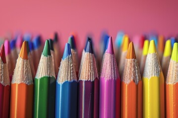Colorful Pencils in Close-Up