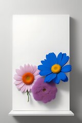 Top and Bottom Floral Frame, Vibrant Colors and White Space